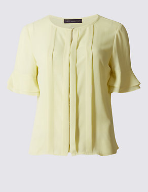 Tiered Sleeve Round Neck Blouse Image 2 of 4