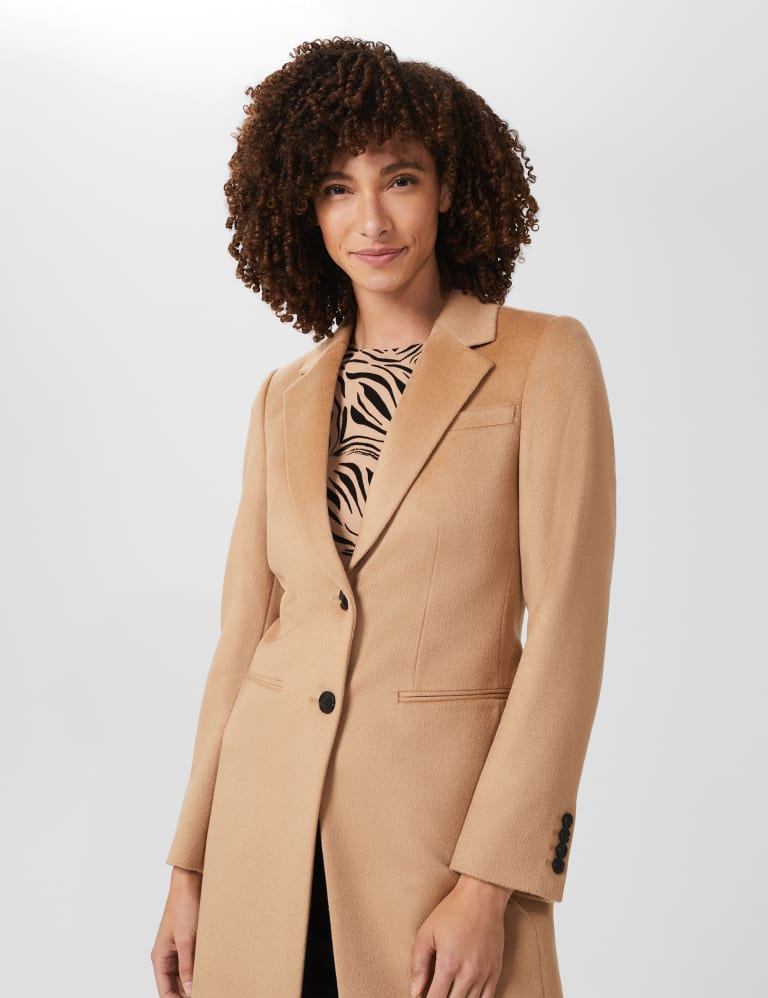 Camel single breasted formal coat discount