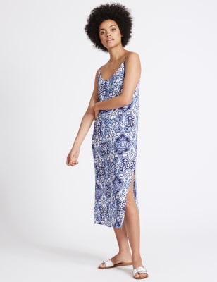 m&s black slip dress