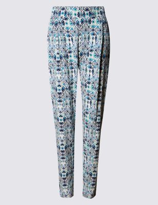 Tile Print Tapered Leg Trousers Image 2 of 3