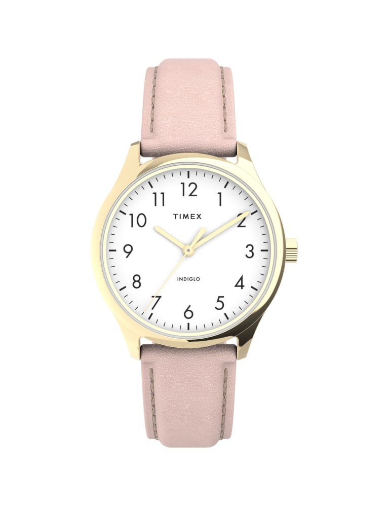 Timex women's clearance leather watch