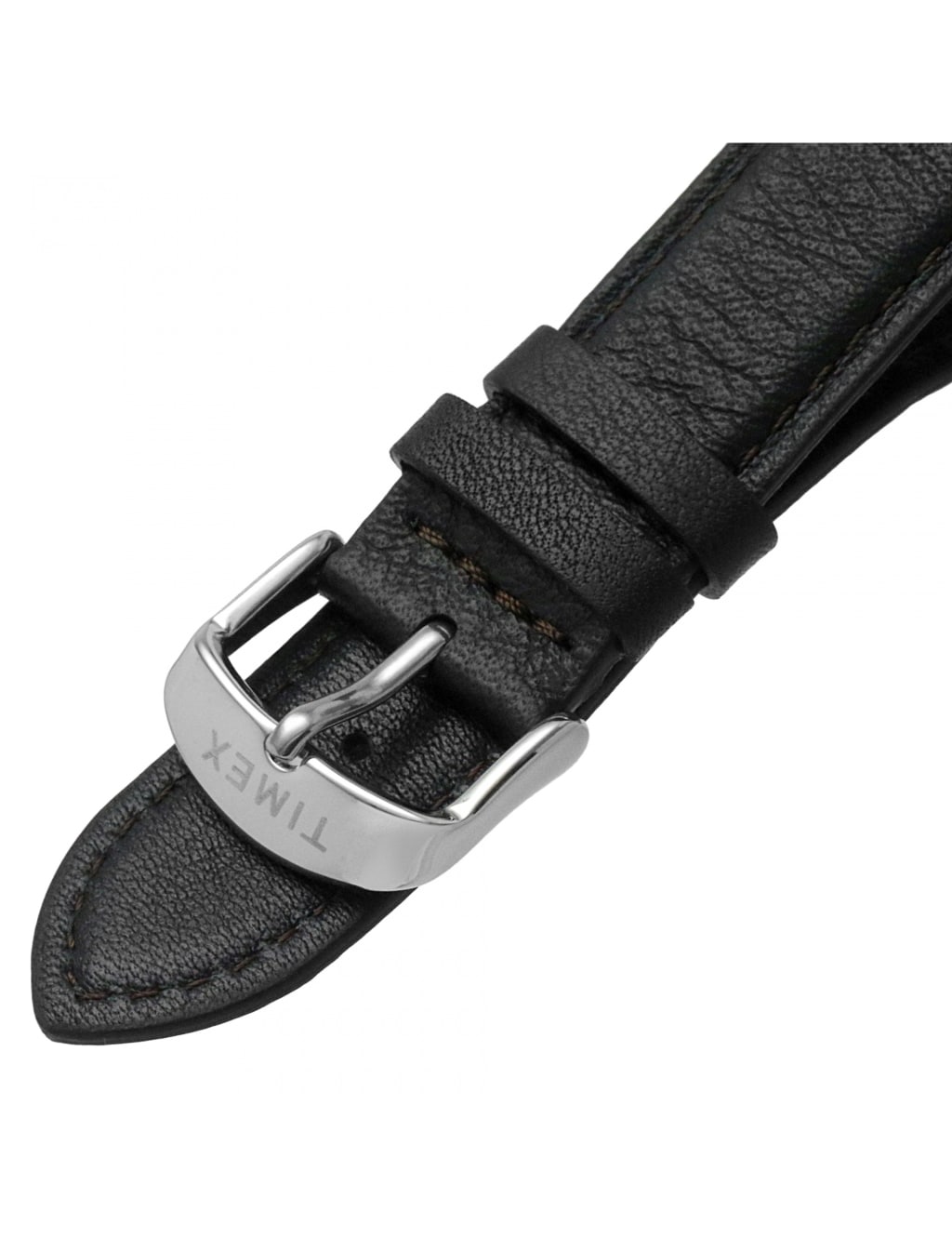 Timex black shop leather watch