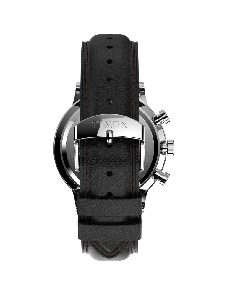 Timex Waterbury Classic Black Leather Chronograph Watch Timex M S