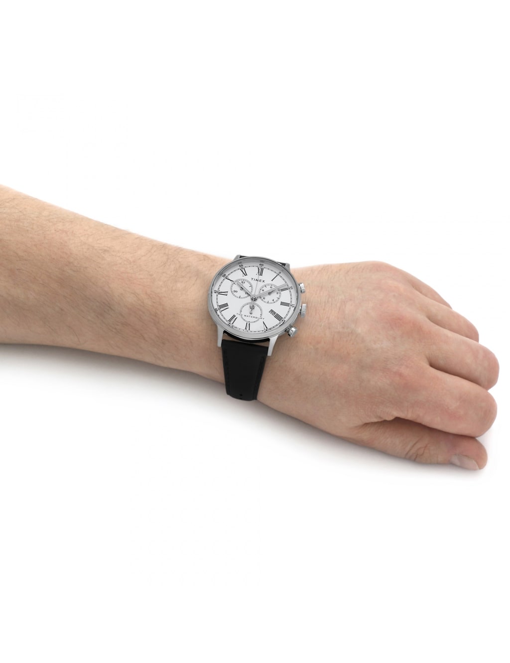 Timex Waterbury Classic Black Leather Chronograph Watch Timex M S