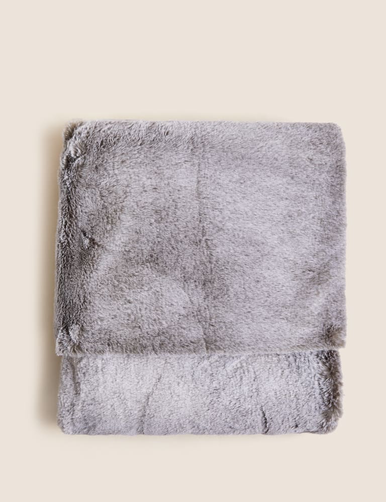 Tipped Faux Fur Throw