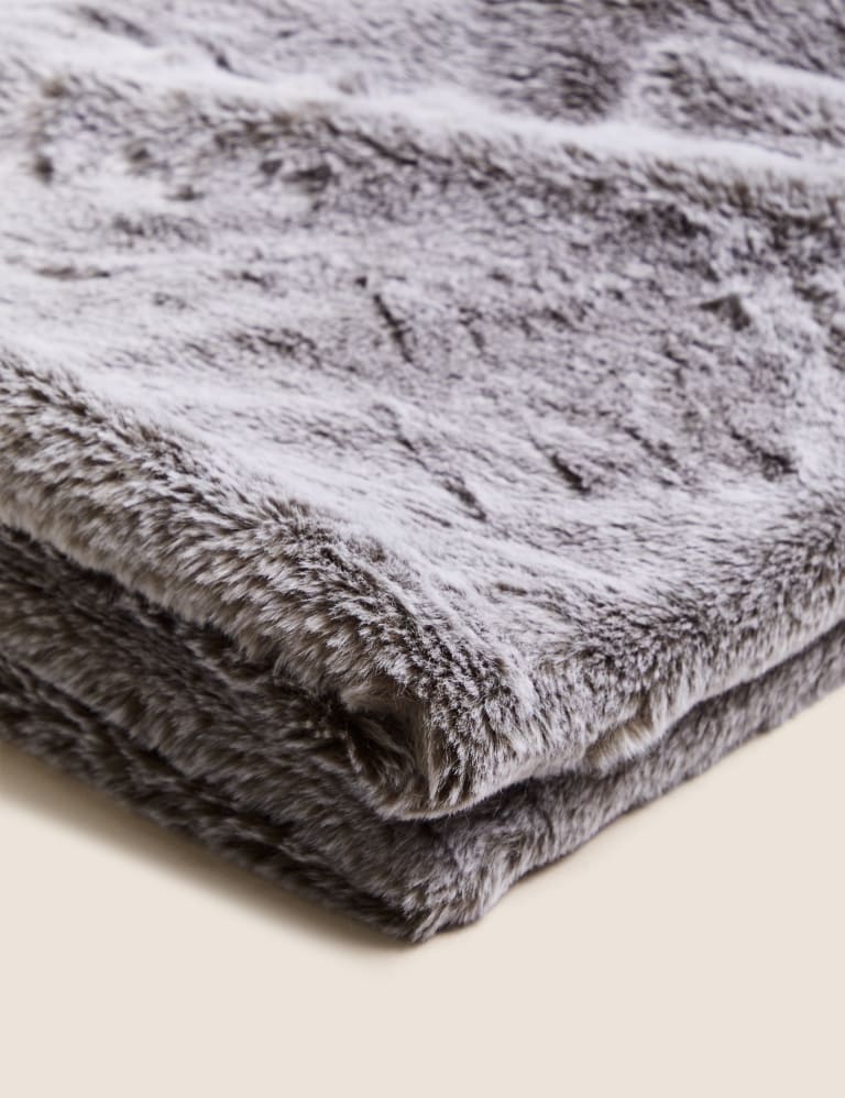 Tipped Faux Fur Throw