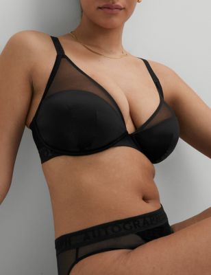 Marks & Spencer Satin Black Full Cup Wired T-shirt Bra, Women's Fashion,  Undergarments & Loungewear on Carousell