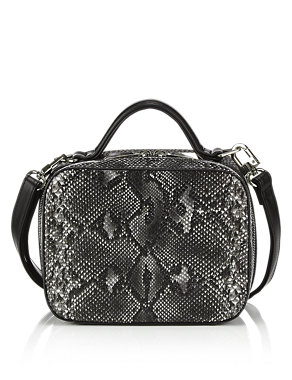 Top Handle Faux Snakeskin Front Across Body Bag Image 2 of 6