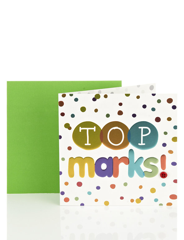 Top Marks Exam Congratulations Card Image 1 of 2