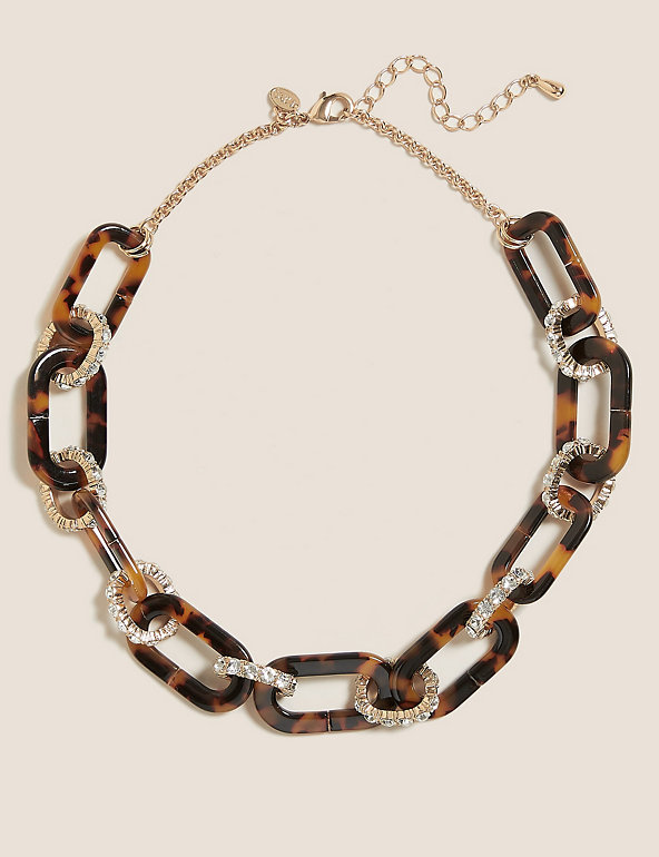 Tortoise Shell Sparkle Statement Necklace Image 1 of 1