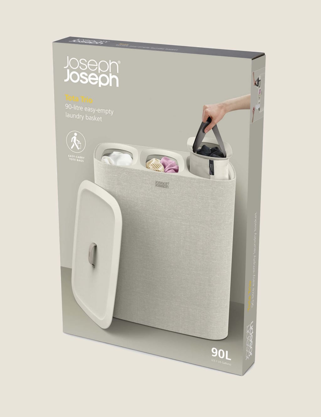 Tota Trio 90L Laundry Separation Basket Joseph Joseph M&S