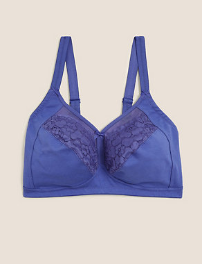 Total Support Cotton & Lace Full Cup Bra B-G Image 2 of 8