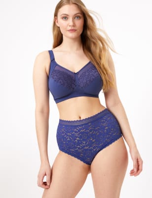 Total Support Cotton & Lace Full Cup Bra B-G, M&S Collection