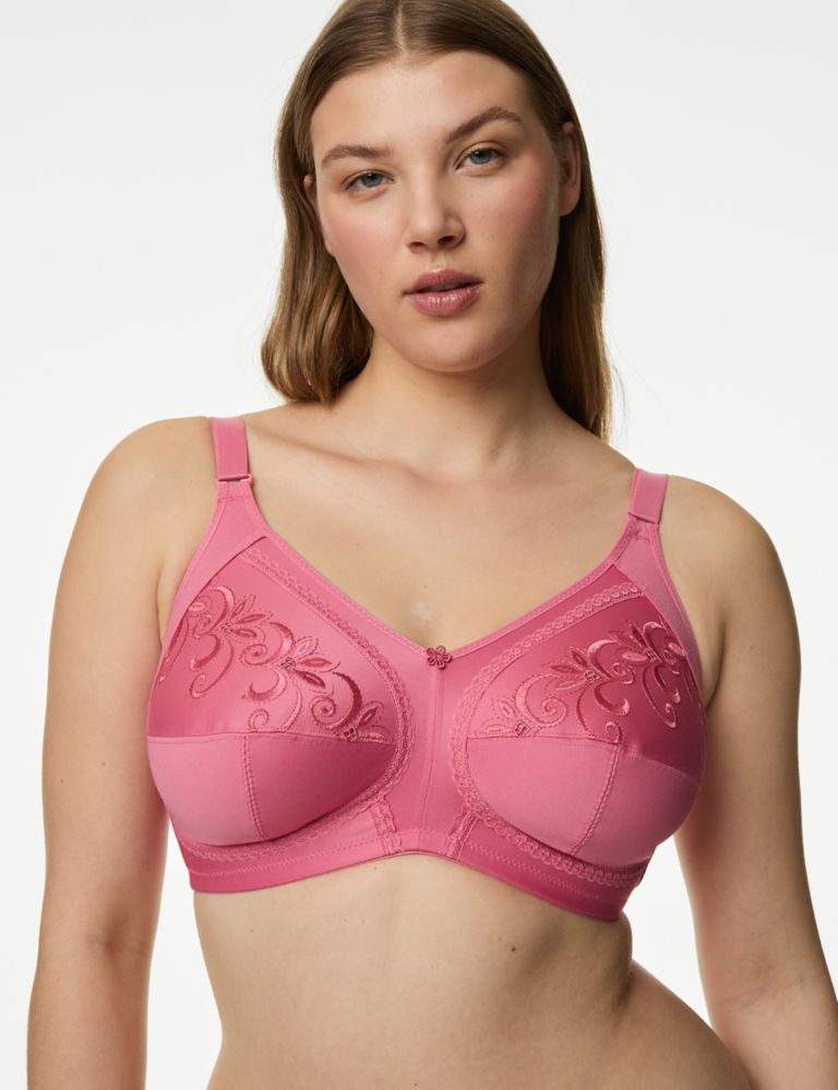 MARKS & SPENCER Total Support Embroidered Full Cup Bra C-H T338020OPALINE ( 44F) Women Everyday Non Padded Bra - Buy MARKS & SPENCER Total Support  Embroidered Full Cup Bra C-H T338020OPALINE (44F) Women