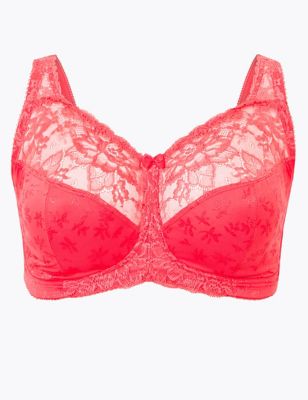 Total Support Floral Jacquard & Lace Full Cup Bra B-G, M&S Collection