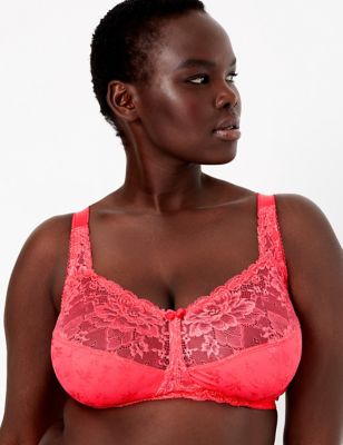 2 Pack Total Support Lace Cut Out Full Cup Bras B-G, M&S Collection