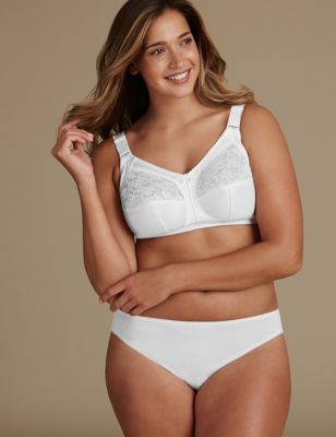 EX MARKS & Spencer Total Support All Over Fleur Lace Full Cup Bra Non Wired  M&S £12.99 - PicClick UK