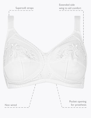 M&S Creamy White Post Surgery Comfort Non-Padded Bra With Modal