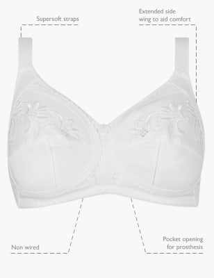 NEW! M&S Marks & Spencer white full cup non-wired post surgery bra