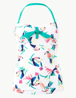 Toucan Print Bandeau Tankini Top, M&S Collection