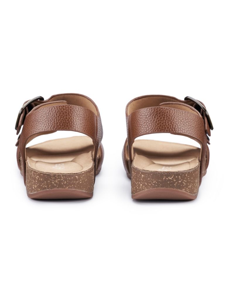 Tourist Leather Buckle Flat Sandals 3 of 4
