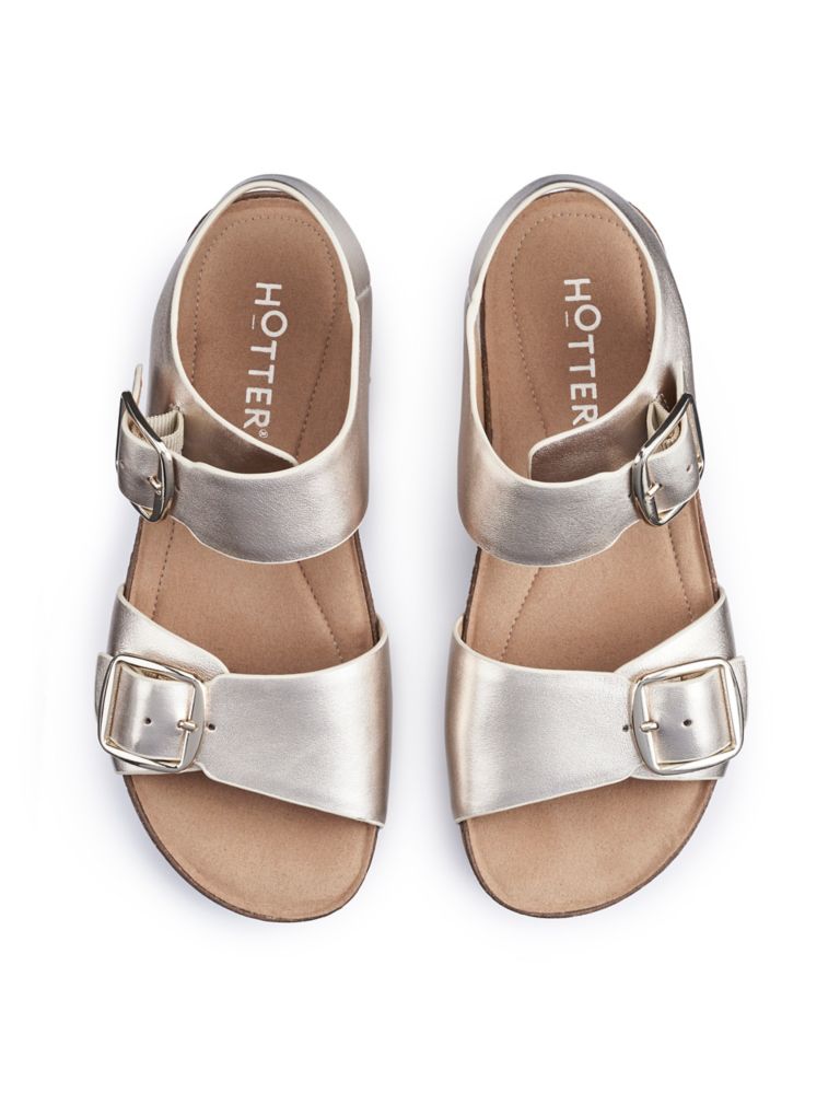 Tourist Wide Fit Leather Buckle Flat Sandals 4 of 4