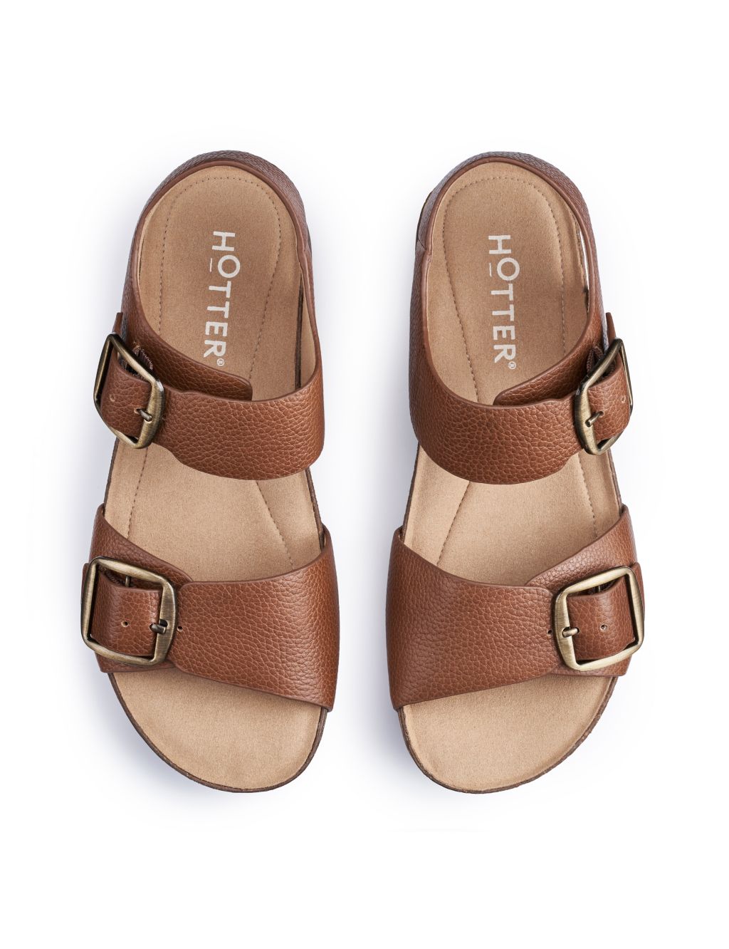 Tourist Wide Fit Leather Buckle Flat Sandals 4 of 4