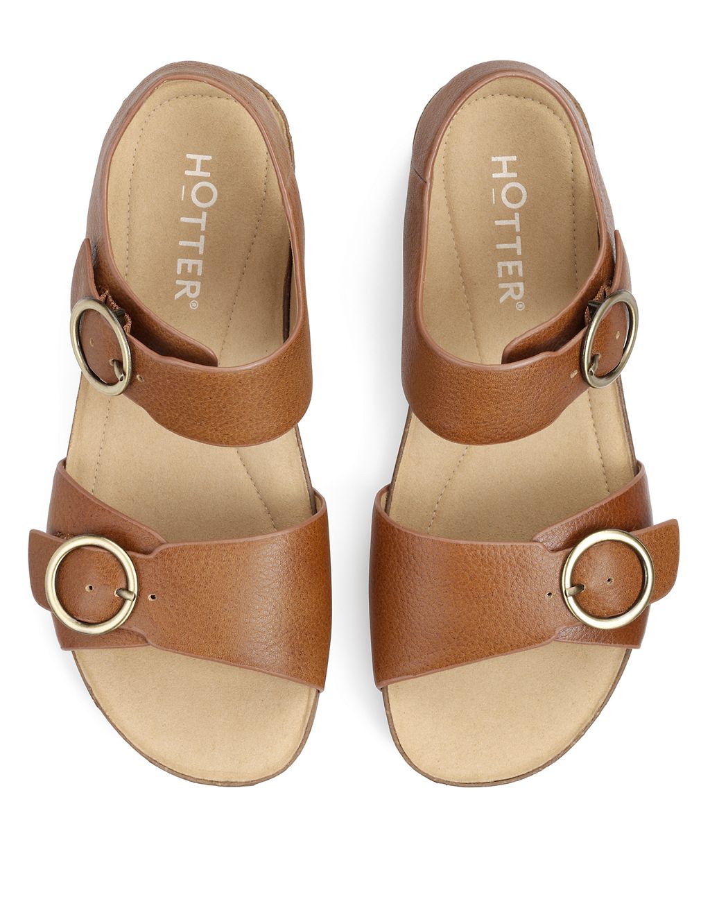 Tourist Wide Fit Leather Wedge Sandals 1 of 4