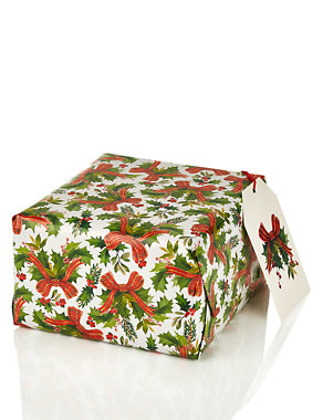 Traditional Holly Design Foil Roll Wrap Image 2 of 3