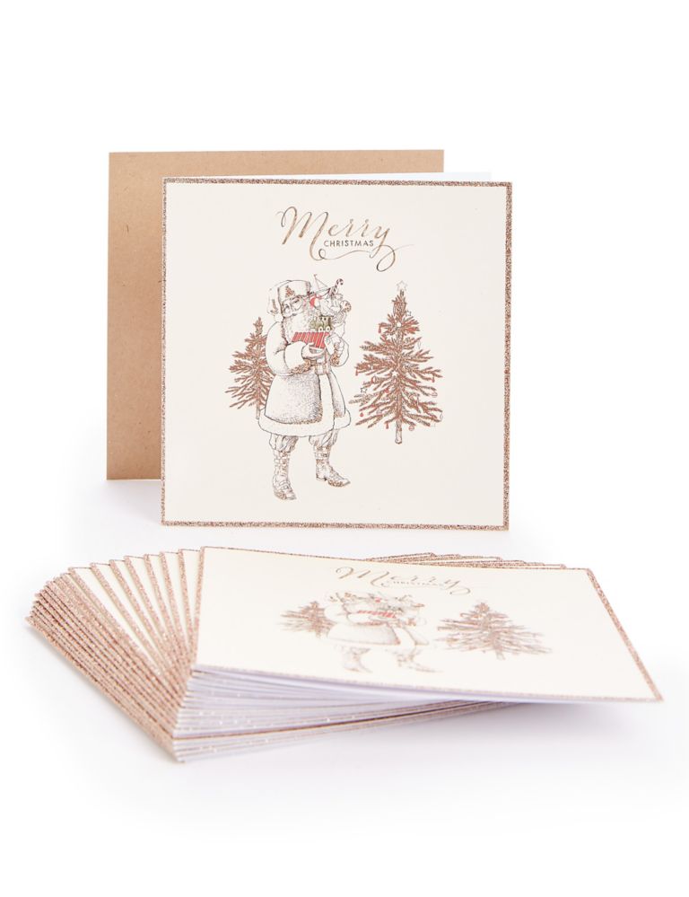 Traditional Santa Christmas Charity Cards Pack of 20 1 of 3