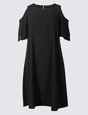 Trapeze Cold Shoulder Swing Dress Image 2 of 4
