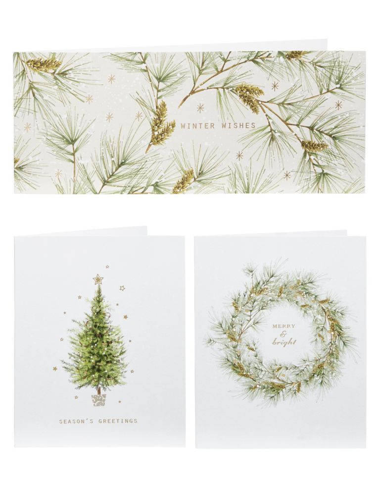 Tree, Spruce and Wreath Christmas Cards - Pack of 20 1 of 6