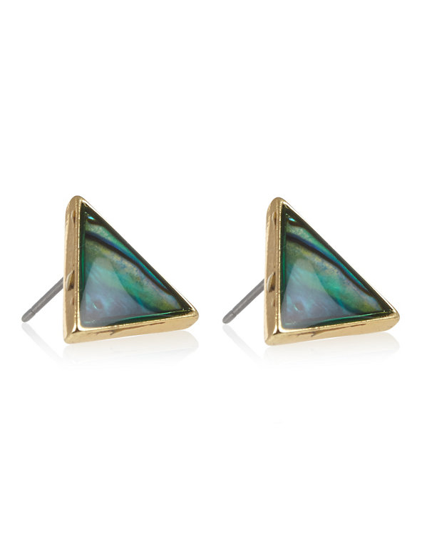 Triangular Abalone Stud Earrings Image 1 of 1