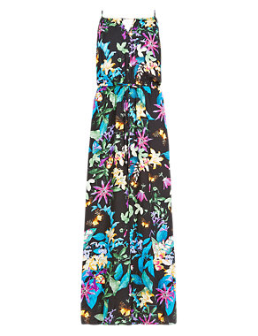 Tropical Print Maxi Dress with Elasticated Waist Image 2 of 4