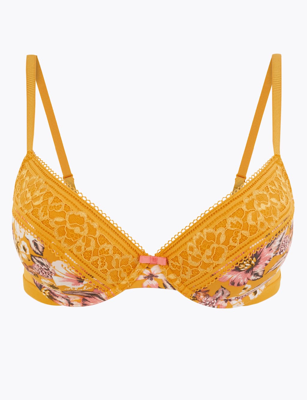 Tropical Print Padded Plunge Bra AE M&S Collection M&S