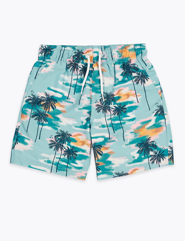 Tropical Print Swim Shorts (6-16 Yrs) Image 1 of 2