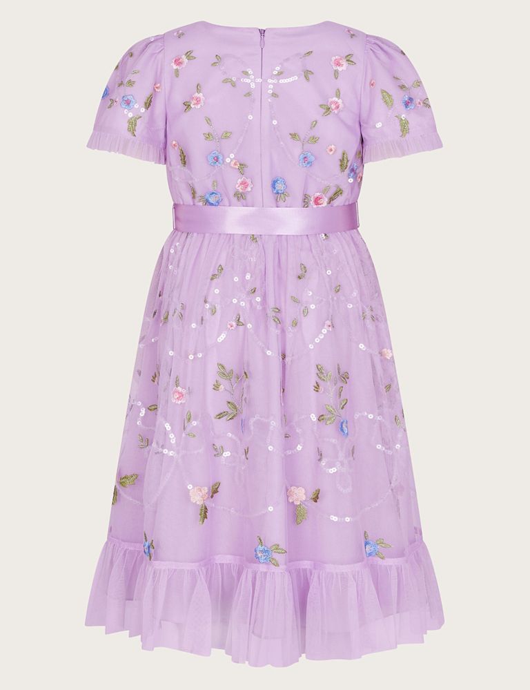 Tulle Floral Embroidered Dress (3-15 Yrs) 3 of 4