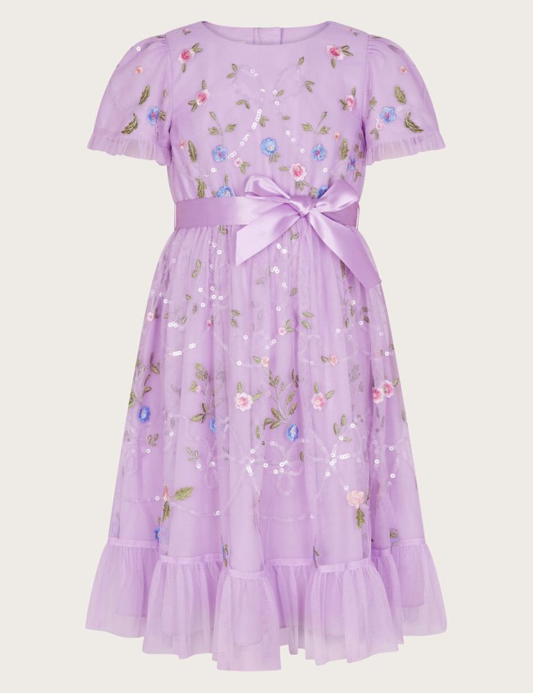 Tulle Floral Embroidered Dress (3-15 Yrs) 1 of 4