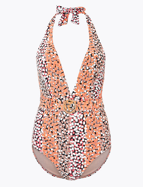 Tummy Control Belted Halter Neck Swimsuit | M&S Collection | M&S