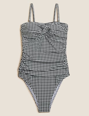 black and white checkered swimsuit