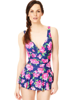 Skirted swimsuit with 2025 tummy control