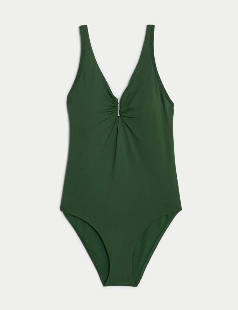 Tummy Control Padded Wrap Plunge Swimsuit, M&S Collection
