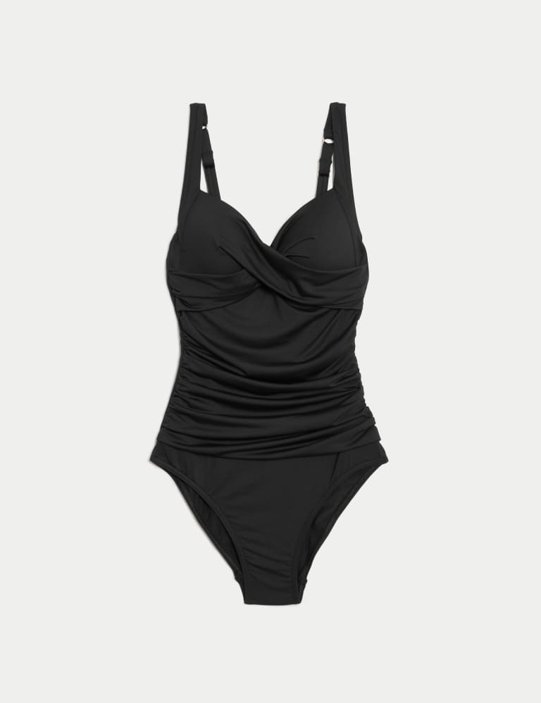 Tummy Control Padded Ruched Plunge Swimsuit M S Collection M S