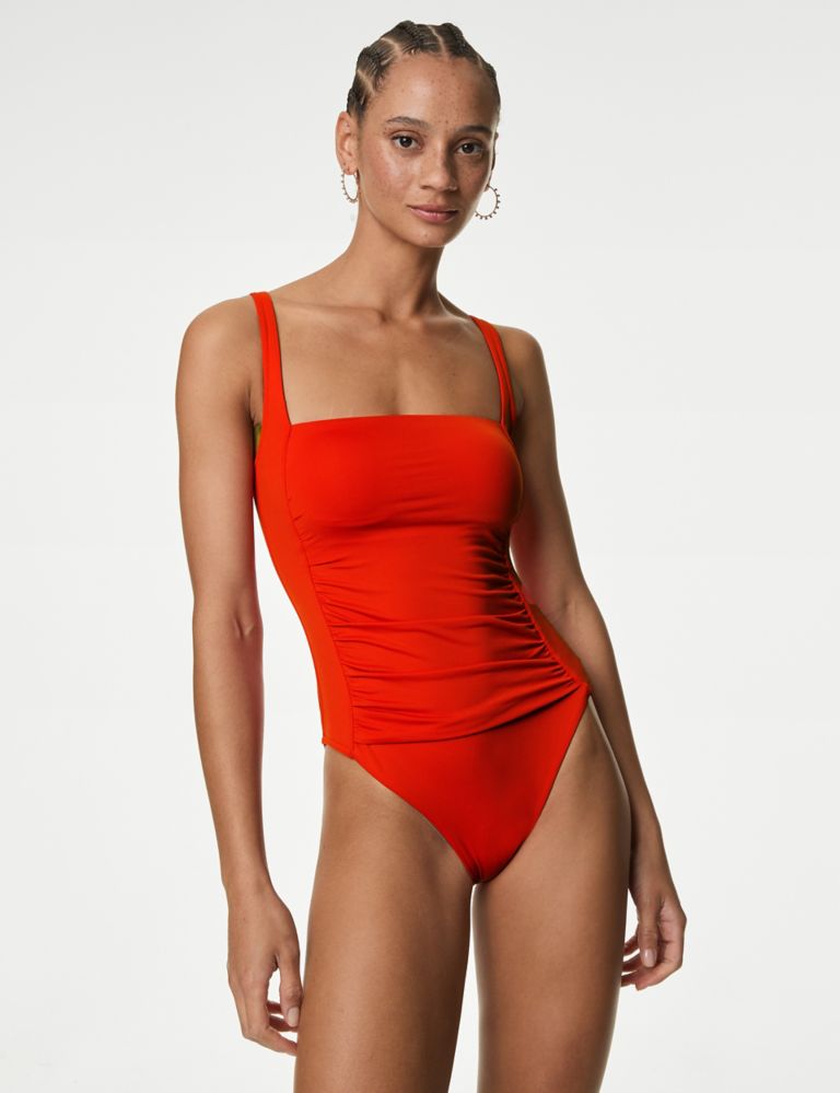 Tummy Control Padded Square Neck Swimsuit 1 of 5