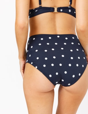 Ultra High Waist Bikini Bottoms in Polka Dot • Impressions Online