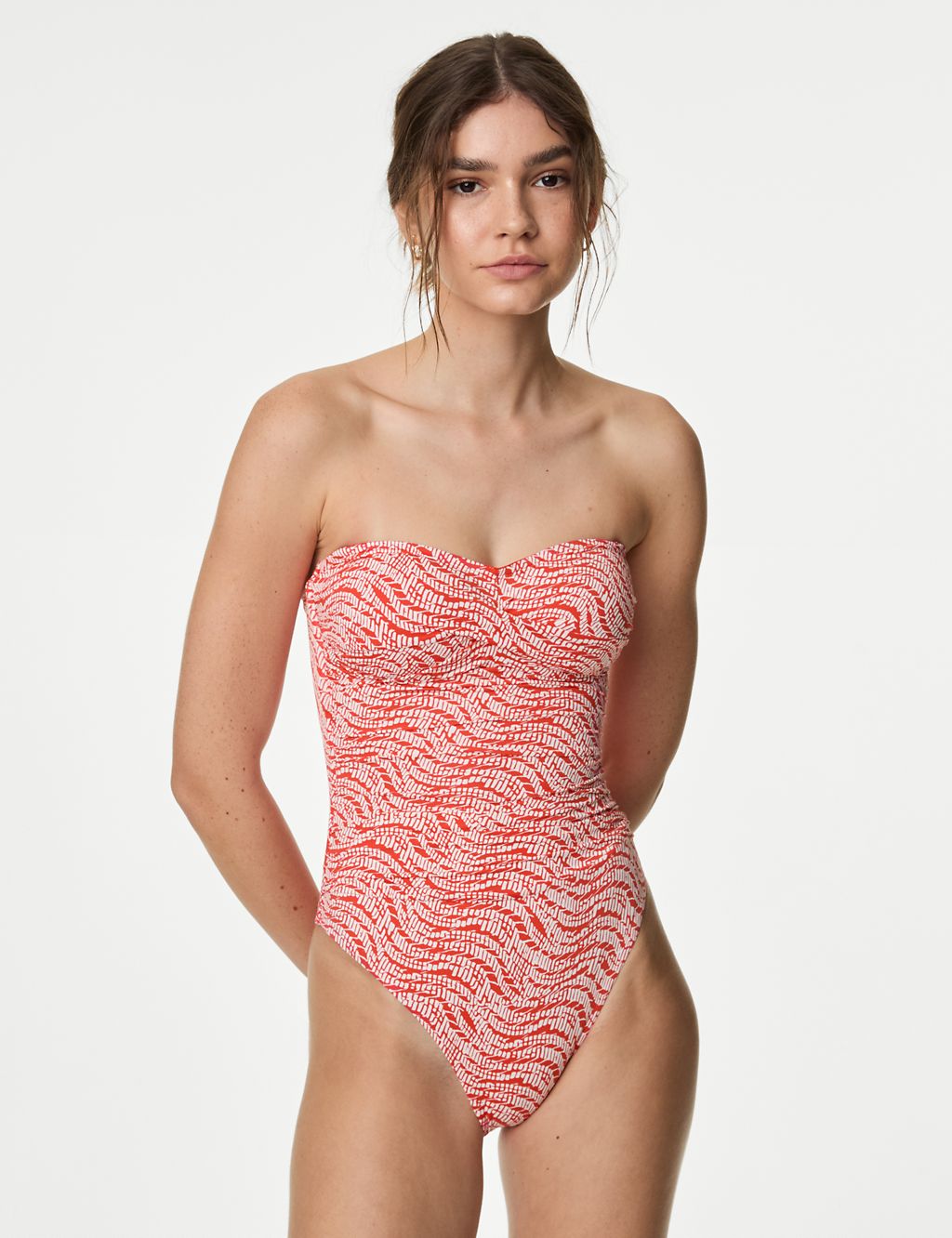 Tummy Control Printed Bandeau Swimsuit 3 of 5