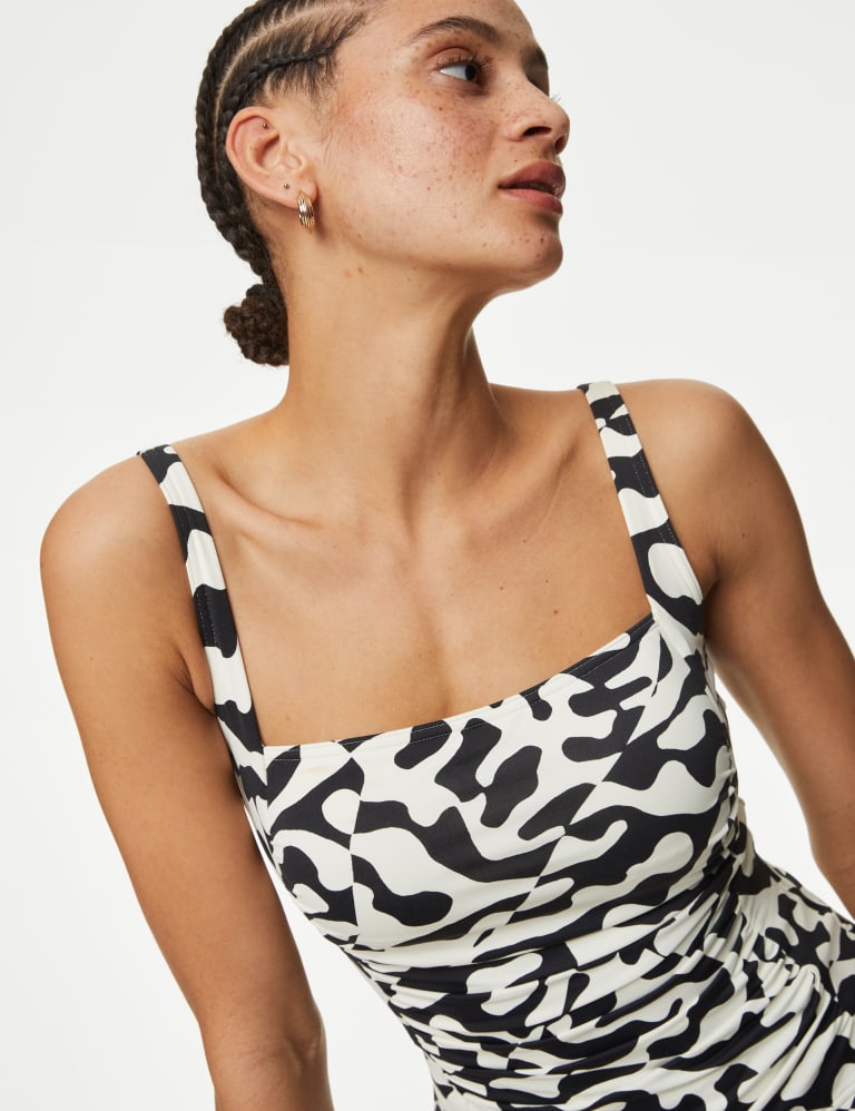 Tummy Control Printed Padded Tankini Top M S Collection M S