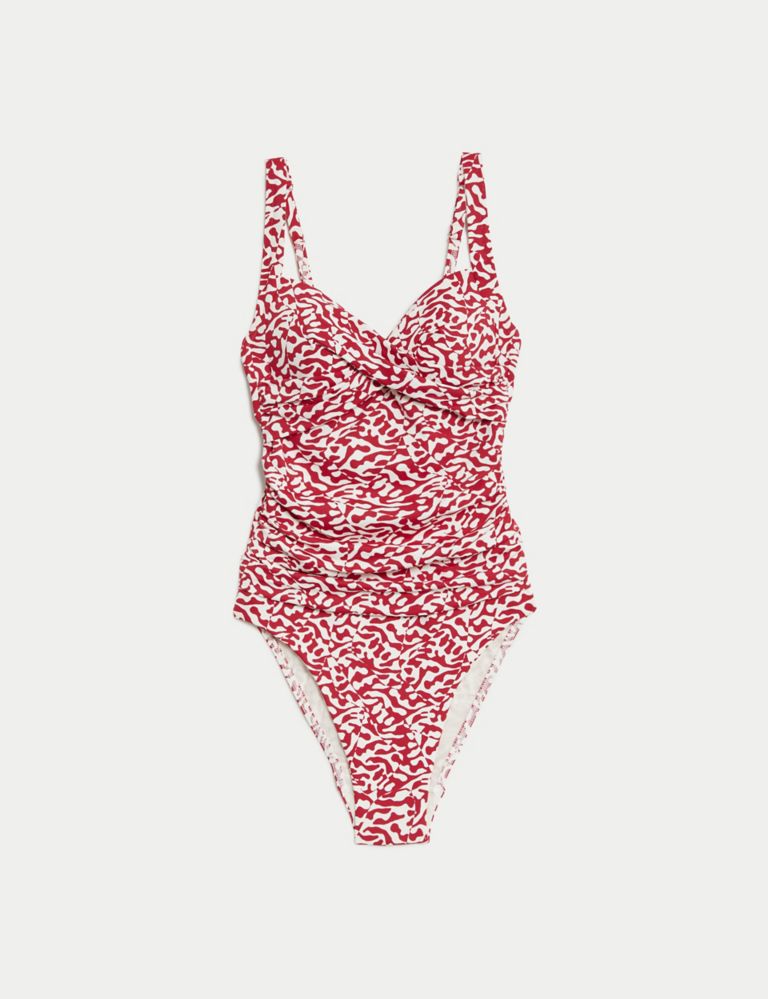 Tummy Control Printed Plunge Swimsuit 2 of 5
