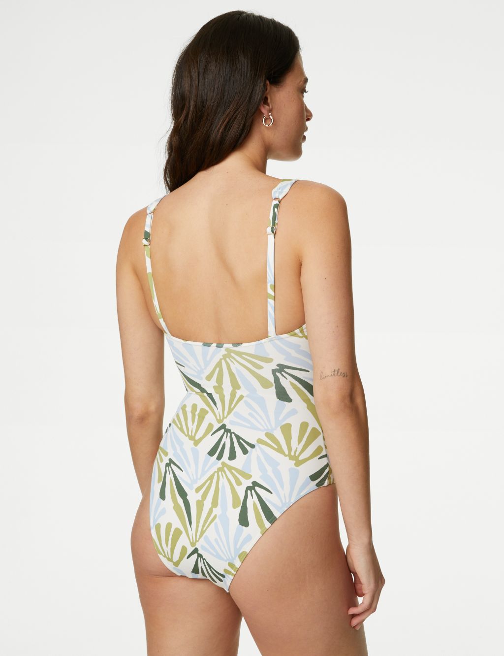 Tummy Control Printed Plunge Swimsuit, M&S Collection
