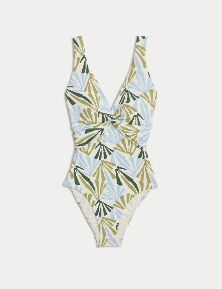 Tummy Control Printed Plunge Swimsuit 2 of 5